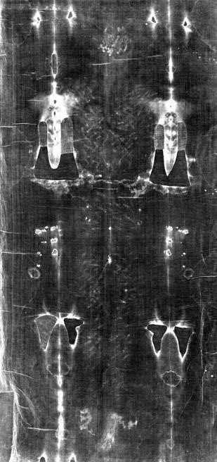 Photo-negative Image of Holy Shroud back